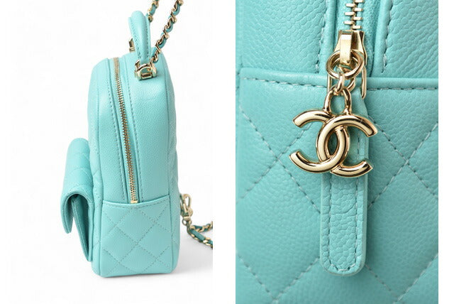 Chanel Caviar Skin Turquoise Mini Backpack