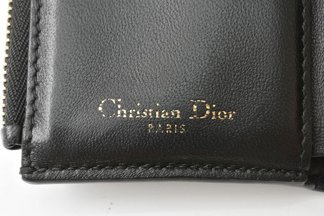 Christian Dior Saddle Lotus Mini Wallet Navy in Great Condition