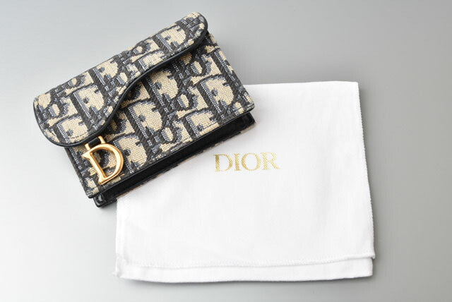 Dior Card Case Coin Case Mini Wallet Navy in Great Condition