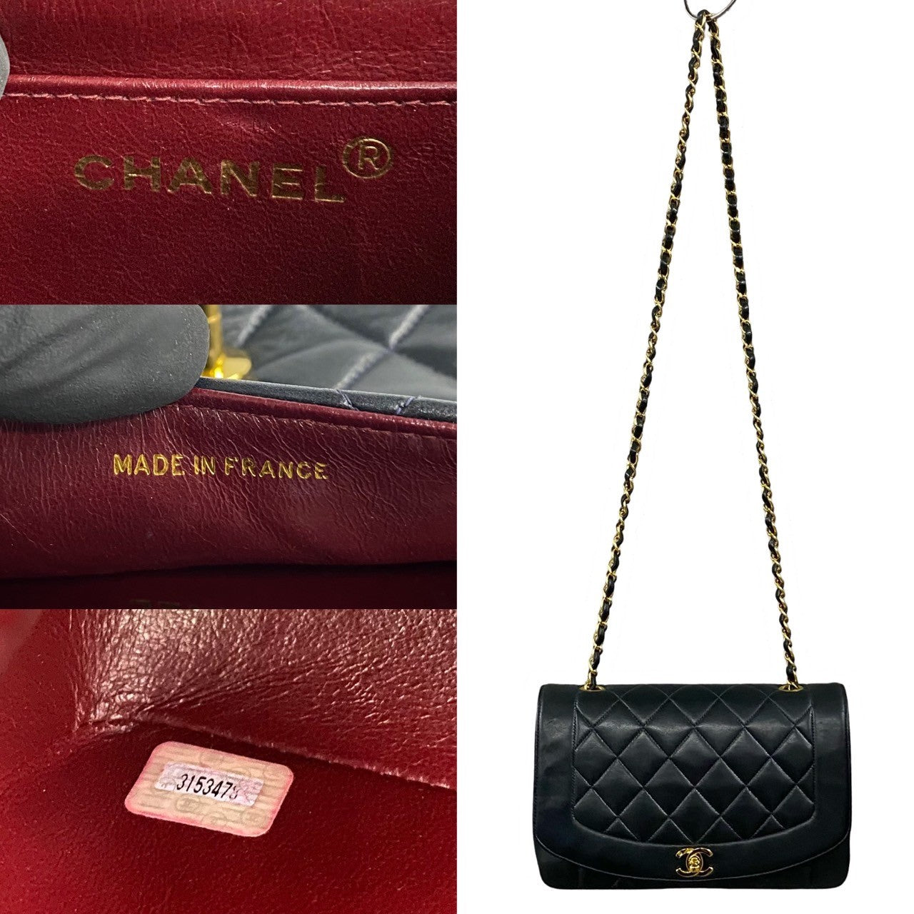 Chanel Diana Flap Lambskin Shoulder Bag