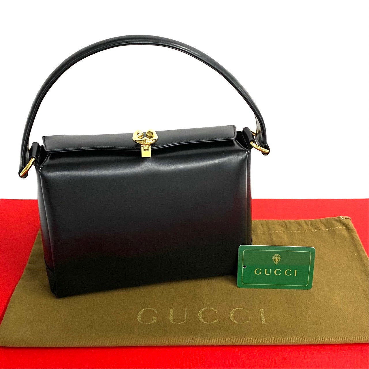 Gucci Vintage Leather Handbag Black