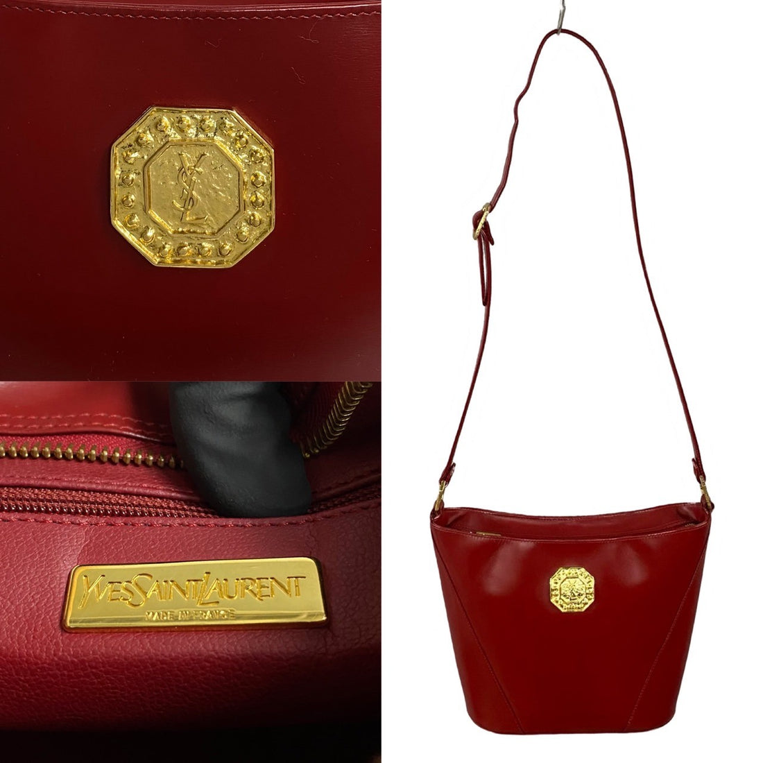 Yves Saint Laurent Leather Cassandra Logo Shoulder Bag