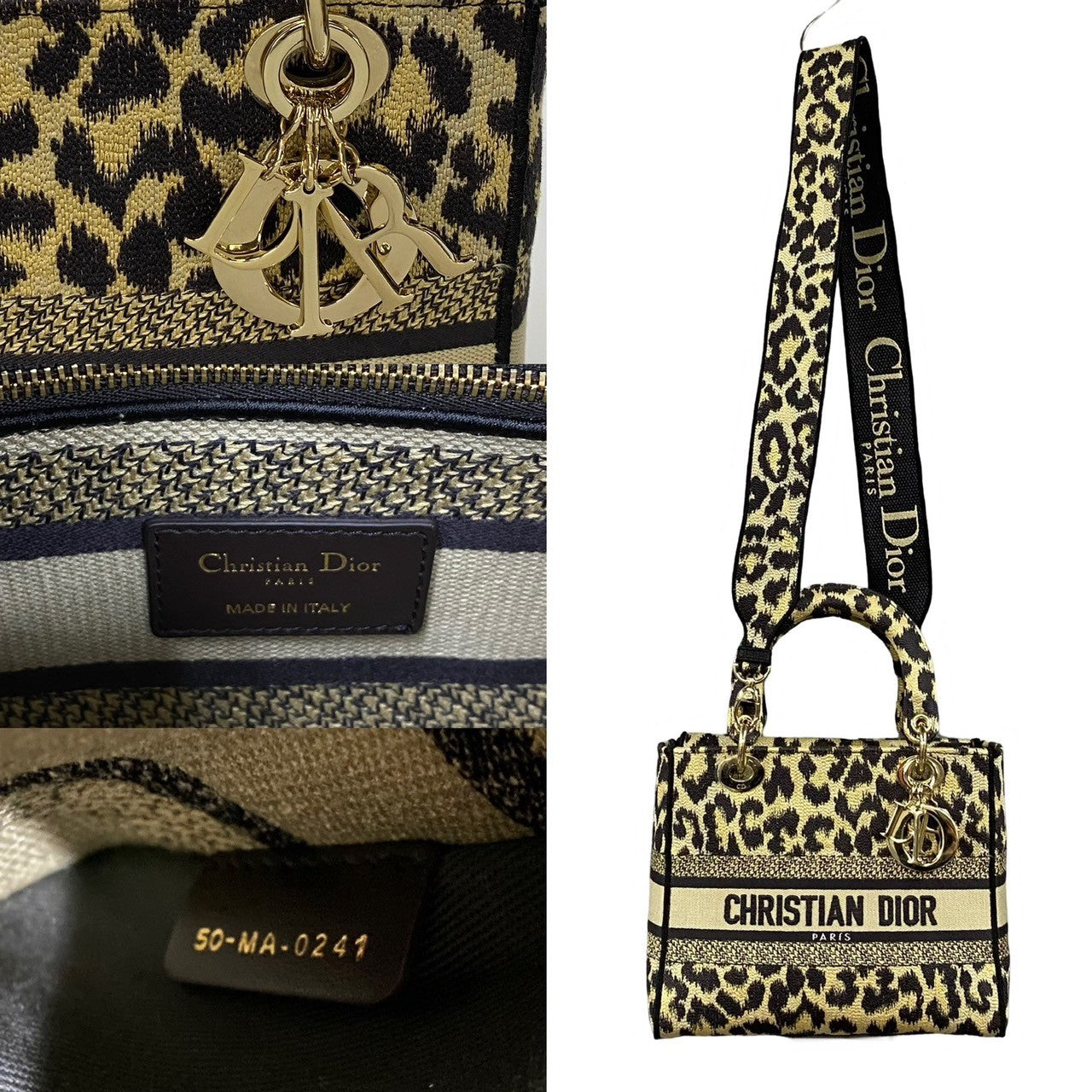 Dior Lady D-Lite Medium Leopard Canvas Bag