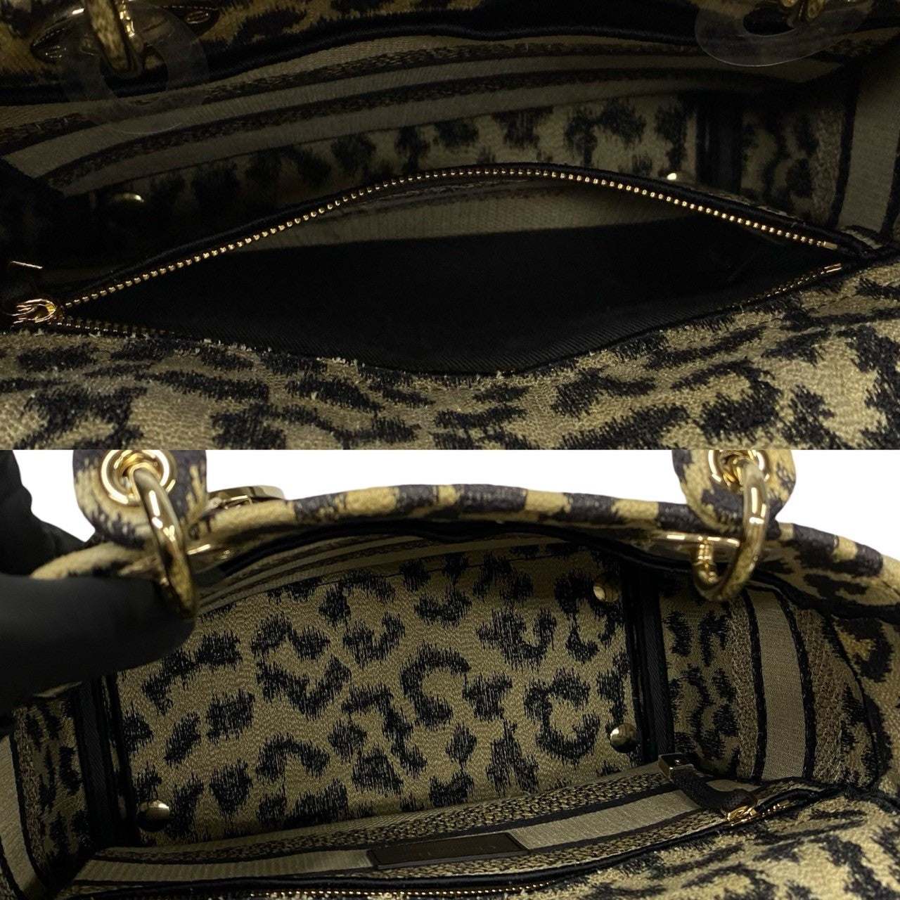 Dior Lady D-Lite Medium Leopard Canvas Bag