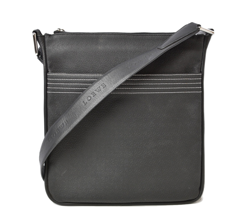 Loewe Coated Canvas Shoulder/Messenger Bag Black