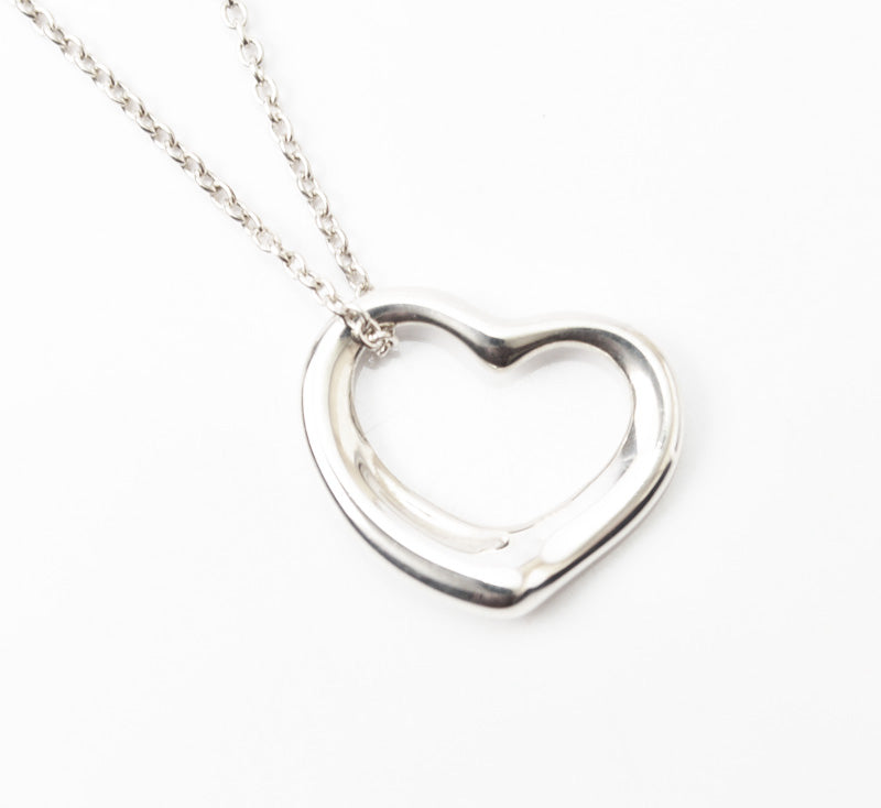 Tiffany & Co. Silver Open Heart Necklace/Pendant in Great Condition