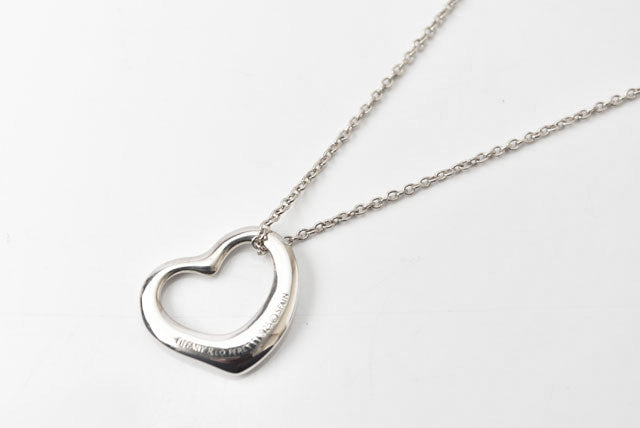 Tiffany & Co. Silver Open Heart Necklace/Pendant in Great Condition