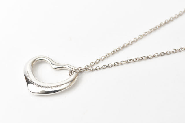 Tiffany & Co. Silver Open Heart Necklace/Pendant in Great Condition