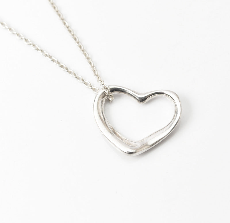 Tiffany & Co. Silver Open Heart Necklace/Pendant in Great Condition