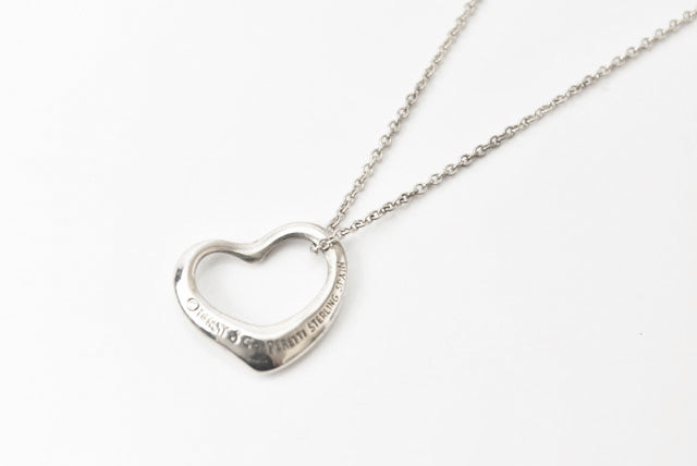 Tiffany & Co Silver 925 Open Heart Necklace/Pendant in Great Condition