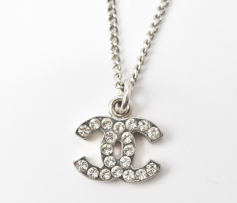 Chanel Metal Rhinestone Necklace Pendant in Great Condition