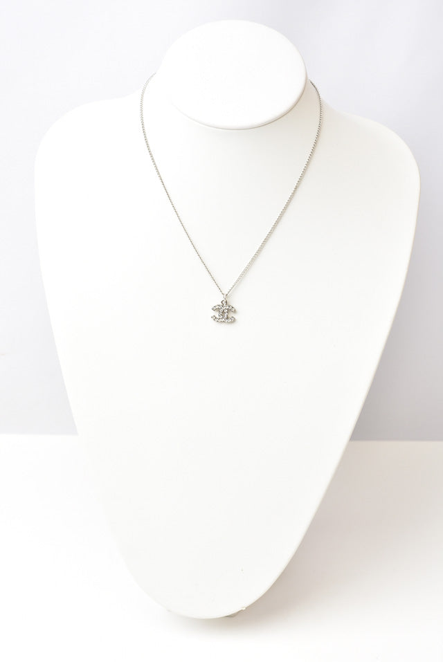 Chanel Metal Rhinestone Necklace Pendant