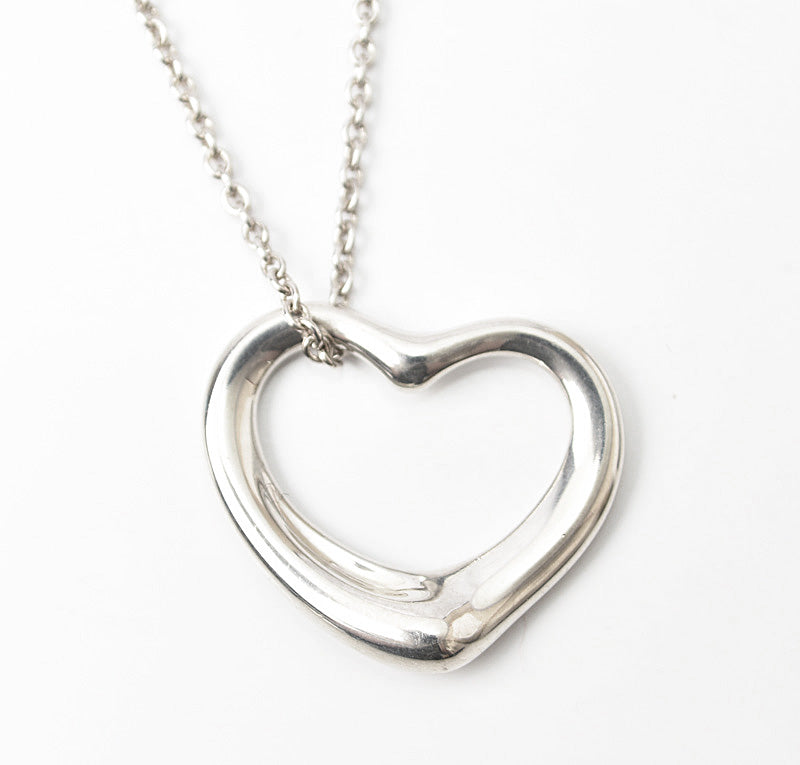 Tiffany & Co. Elsa Peretti Silver Heart Necklace/Pendant in Great Condition