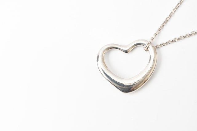 Tiffany & Co. Elsa Peretti Silver Heart Necklace/Pendant in Great Condition