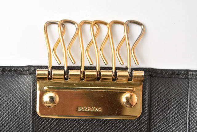 Prada Embossed Leather Key Case/Key Holder 1PG222 in Pristine Condition