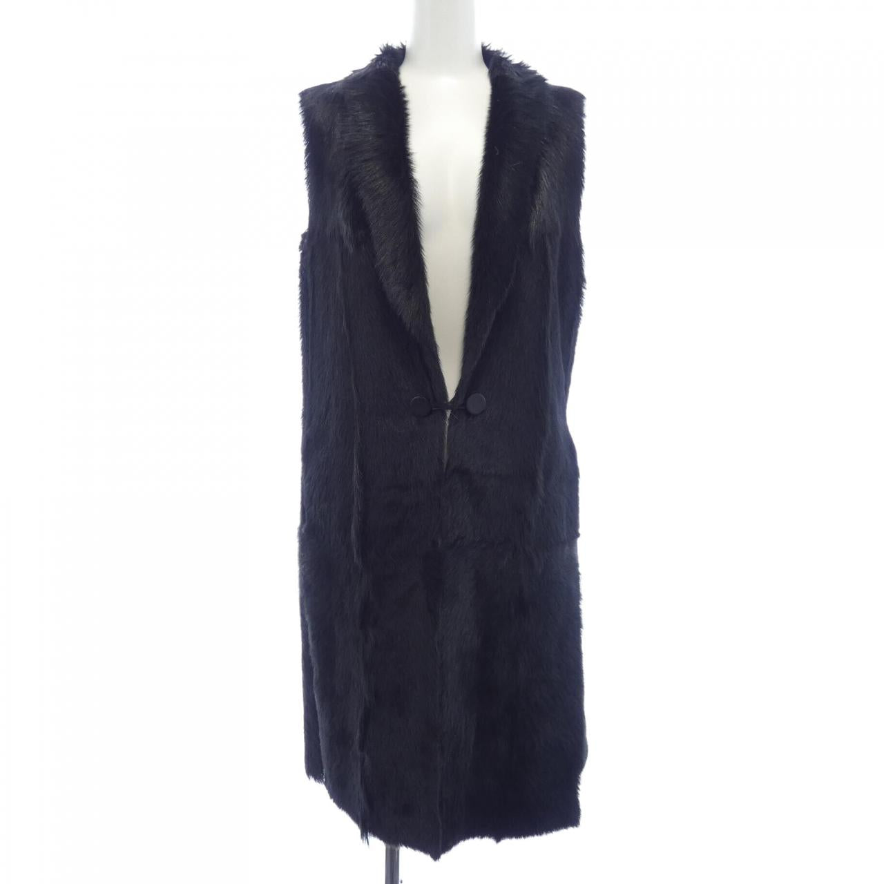 Hermes Long Vest Goat Fur Long Vest