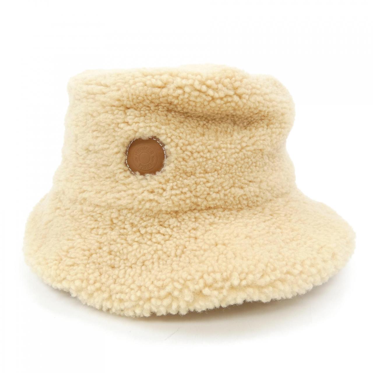 Hermès CLOU DE SELLE H PASSANT Shearling Hat 57