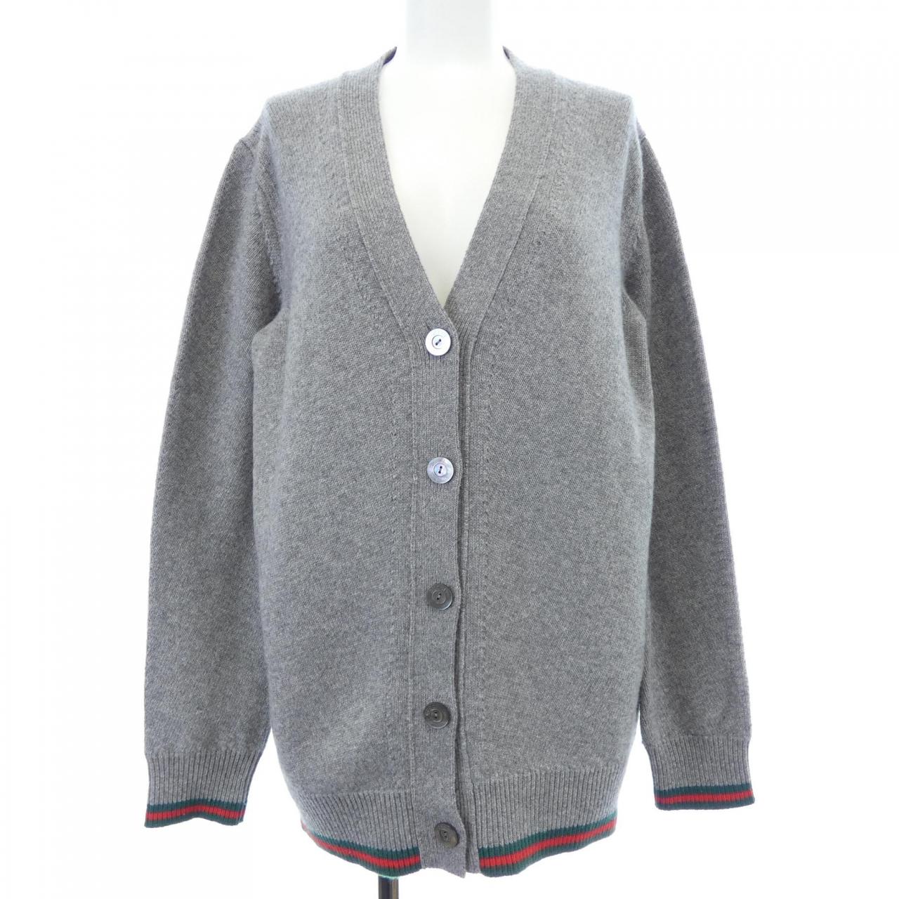 Gucci Web Stripe Cashmere Blend Cardigan