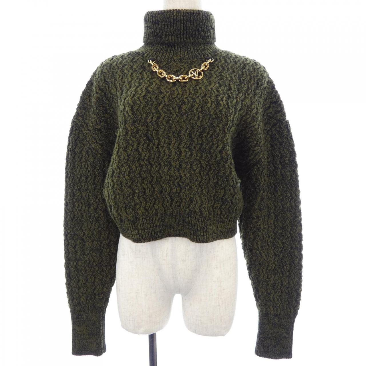 Louis Vuitton Rib Knit Cropped Turtleneck Cashmere Blend Knit