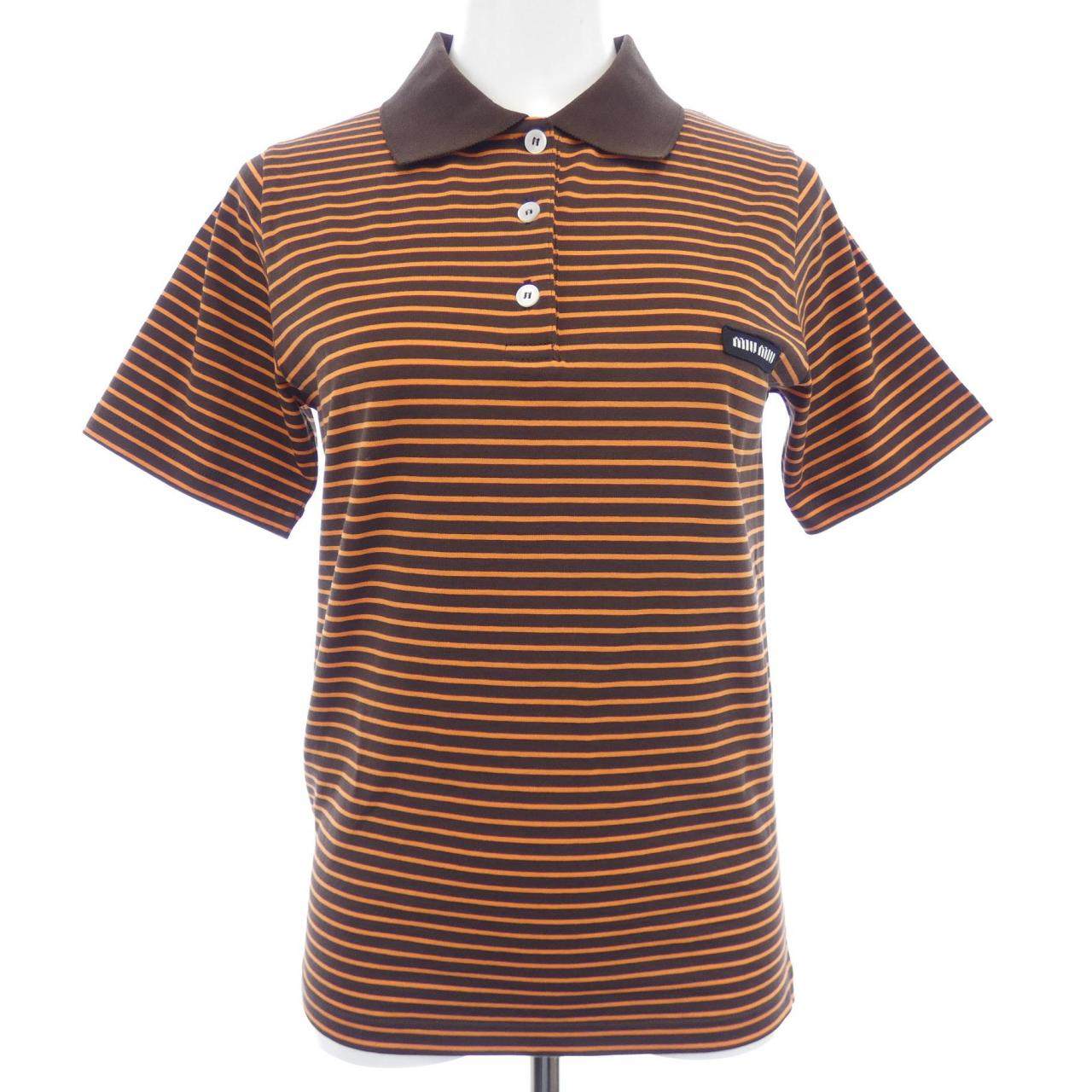 Miu Miu MIU MIU Logo Cotton Polo Shirt