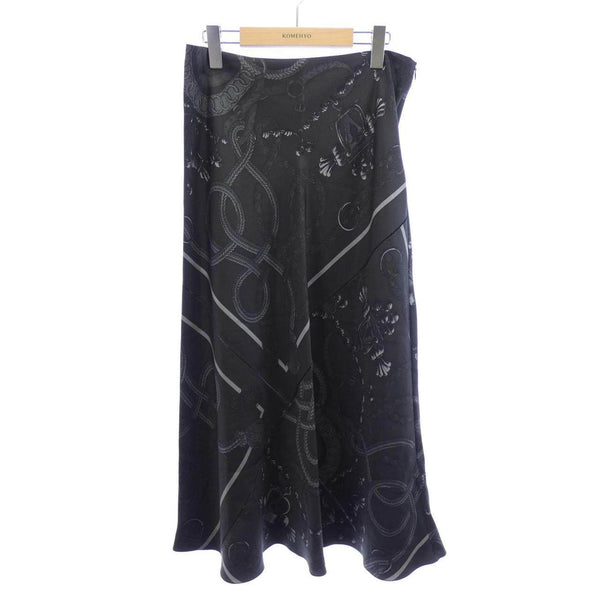 Hermes Cuir de Selle Palefroi Remix Silk Skirt