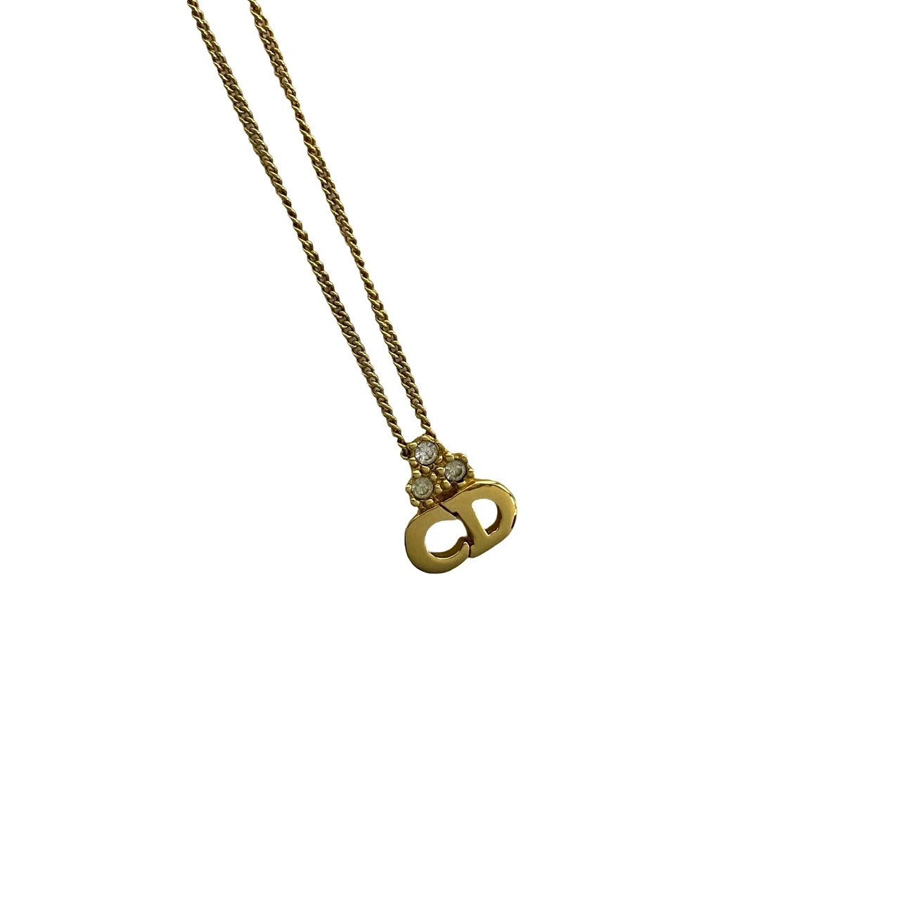 Christian Dior CD Logo Gold Necklace