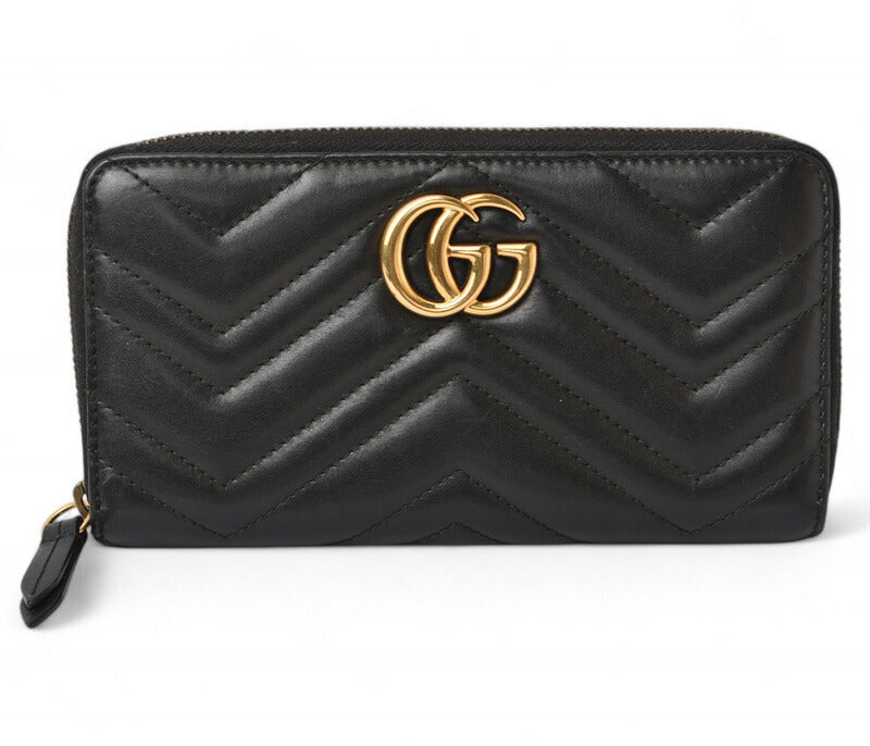 Gucci GG Marmont Leather Long Wallet Black