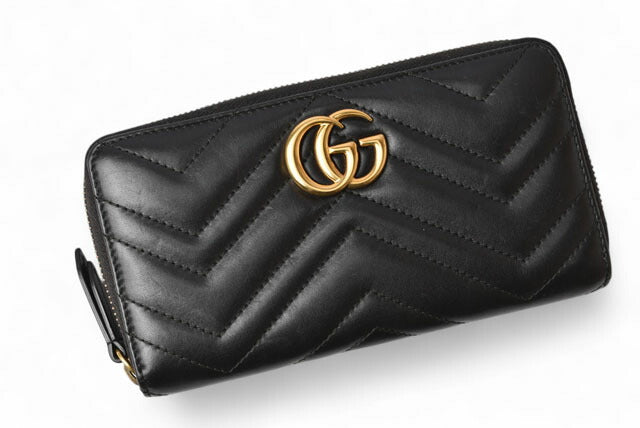 Gucci GG Marmont Leather Long Wallet Black