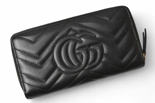 Gucci GG Marmont Leather Long Wallet Black