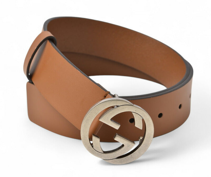 Gucci Leather Interlocking G Buckle Belt