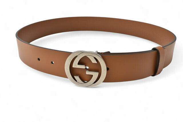 Gucci Leather Interlocking G Buckle Belt