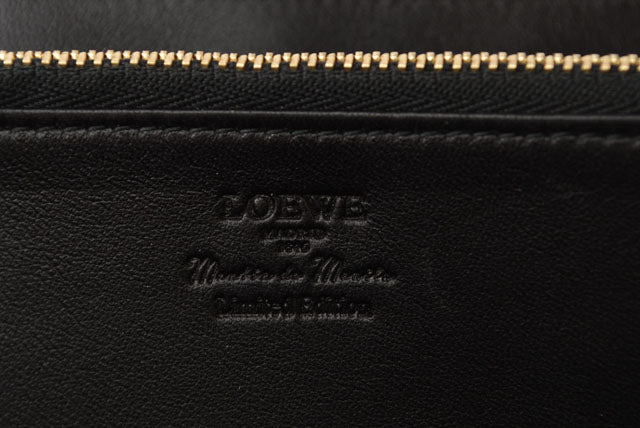 Loewe Lambskin Long Wallet Black Multicolor