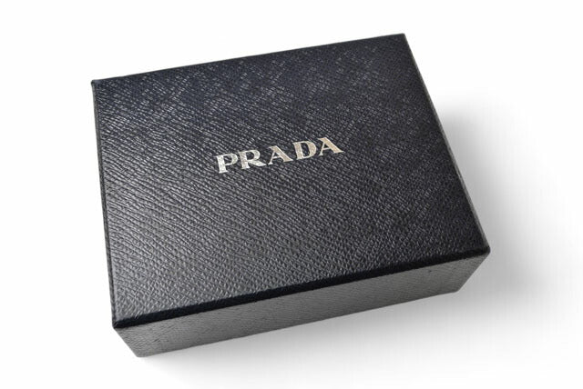 Prada Embossed Leather Wallet Black/Gray