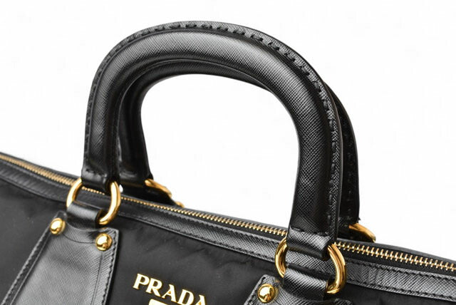 Prada Nylon Leather 2way Handbag Shoulder Bag