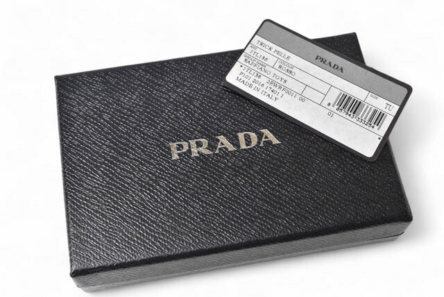 Prada Leather Metal Keyring Keychain 1TL136