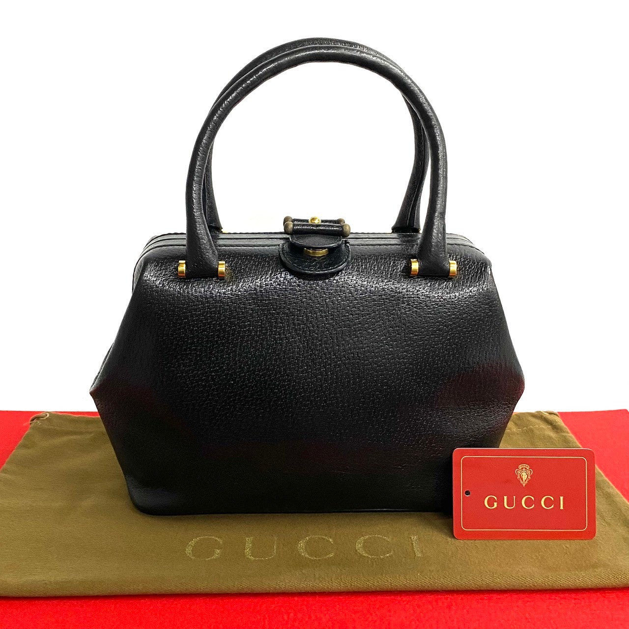 Gucci Leather Handbag Vintage Black