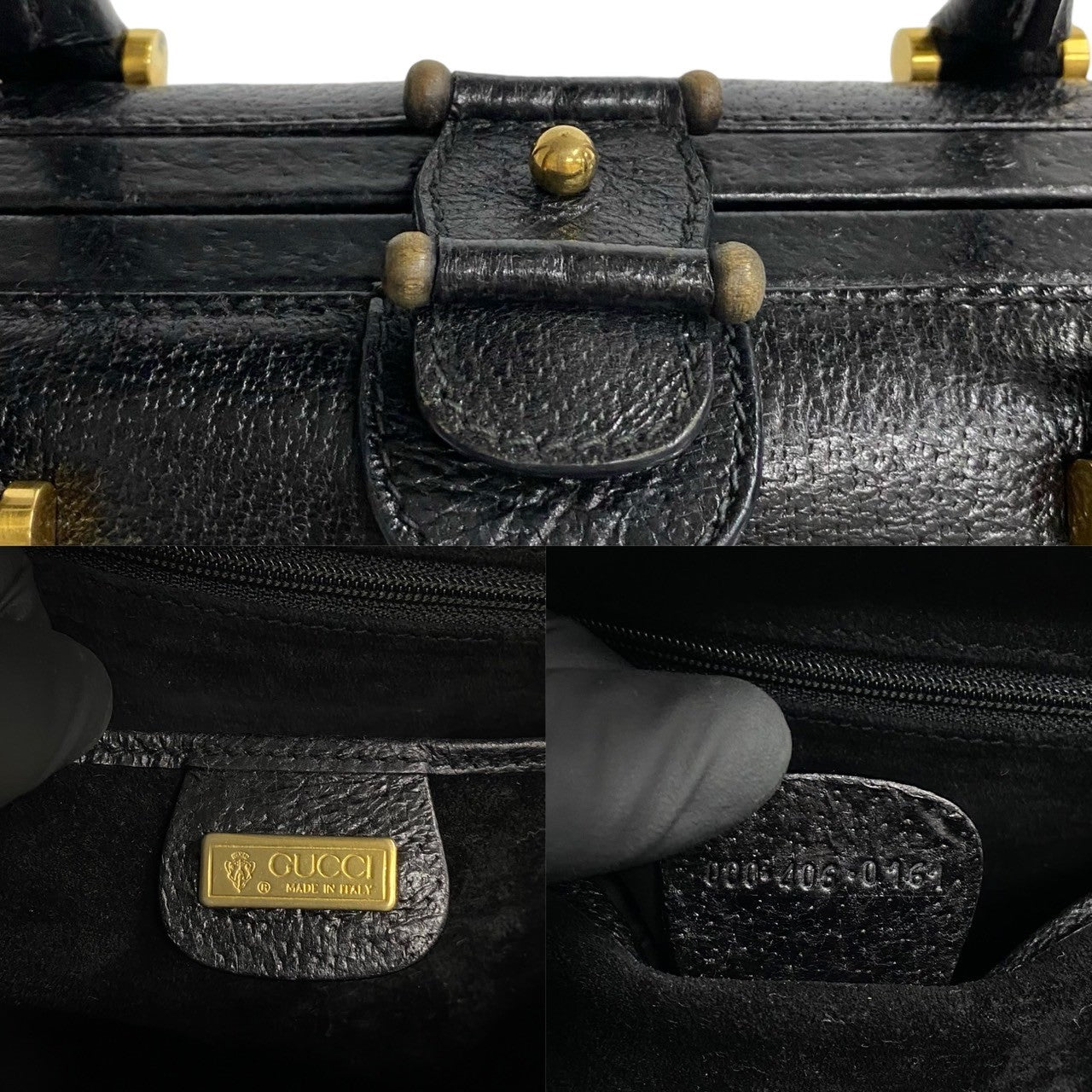 Gucci Leather Handbag Vintage Black