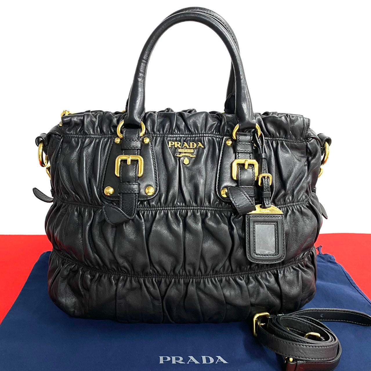 Prada Leather 2way Handbag Black