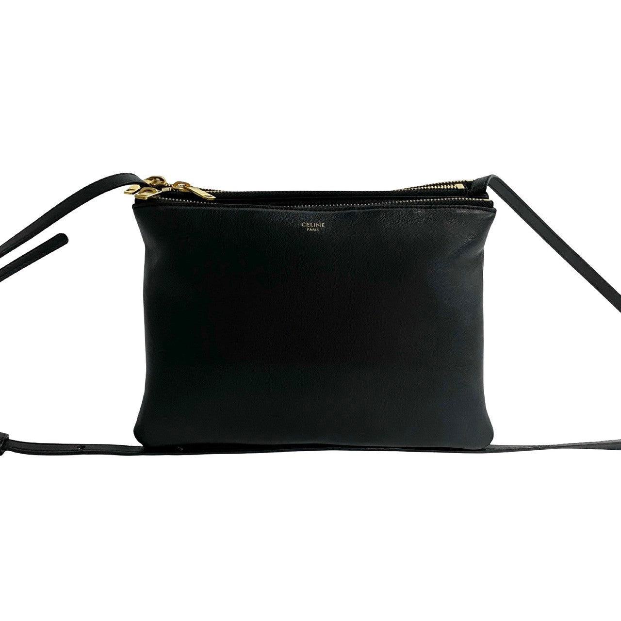 Celine Trio Leather Mini Shoulder Bag Black