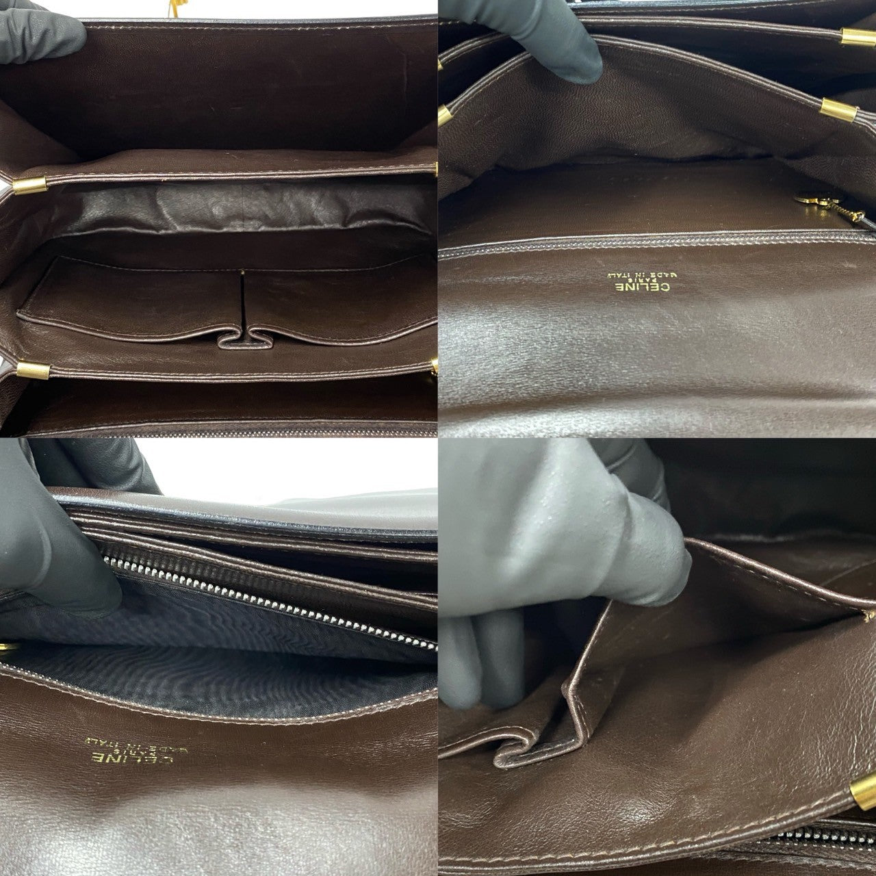 Celine Leather Shoulder Bag Brown