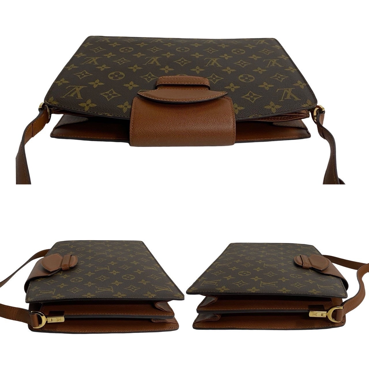 Louis Vuitton Monogram Leather Shoulder Bag Brown