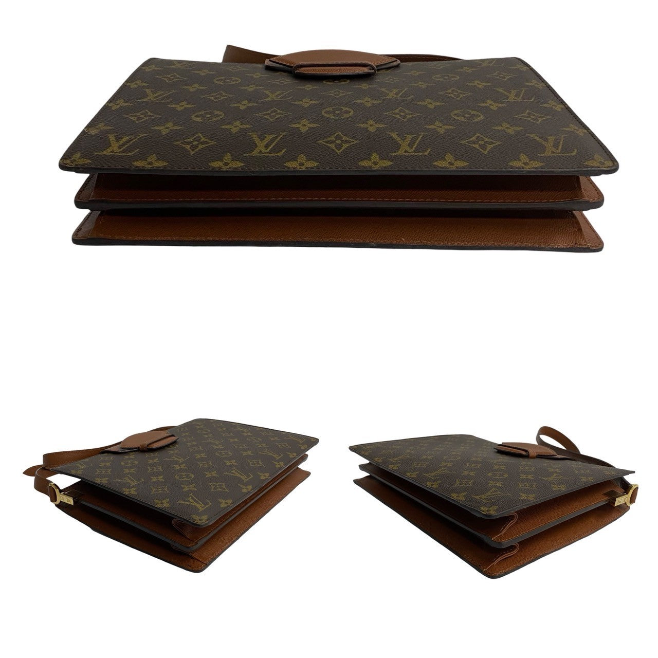 Louis Vuitton Monogram Leather Shoulder Bag Brown