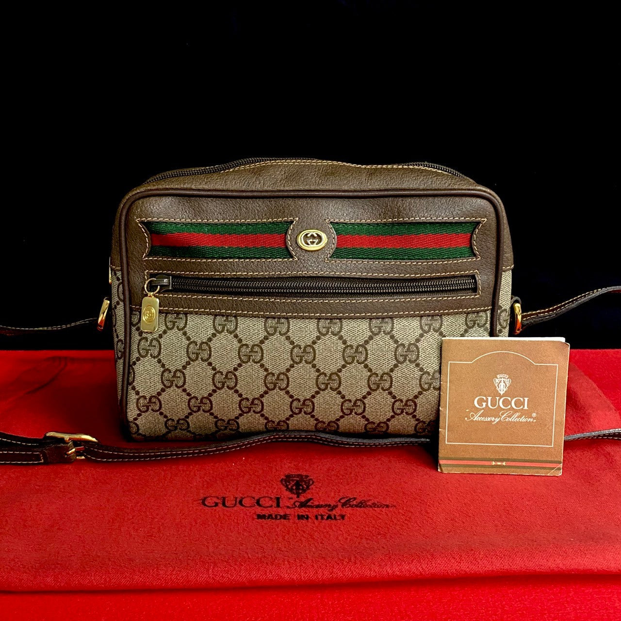 Gucci Vintage Leather Shoulder Bag Brown