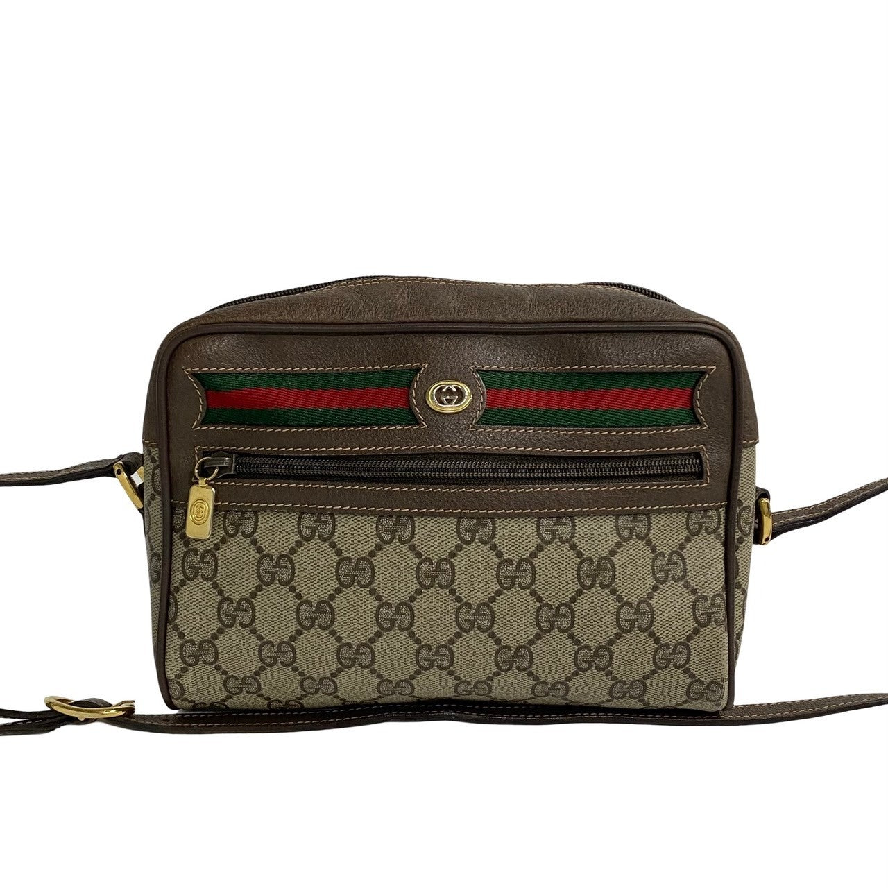 Gucci Vintage Leather Shoulder Bag Brown