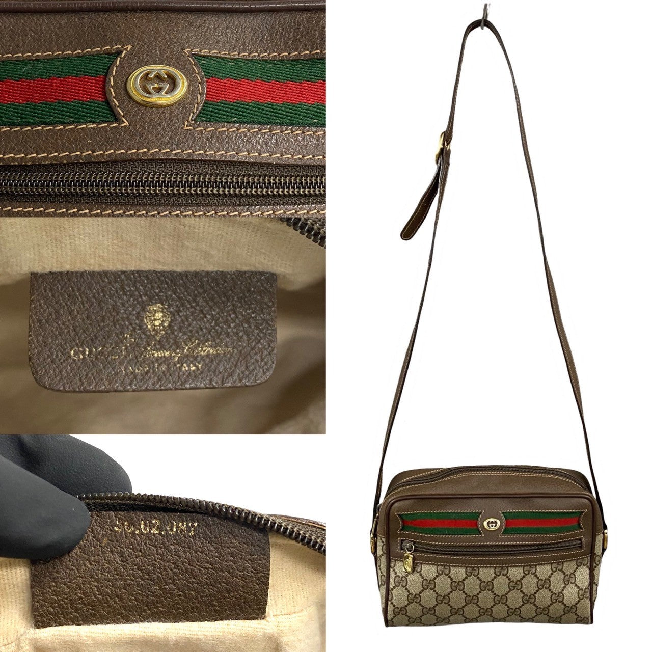 Gucci Vintage Leather Shoulder Bag Brown