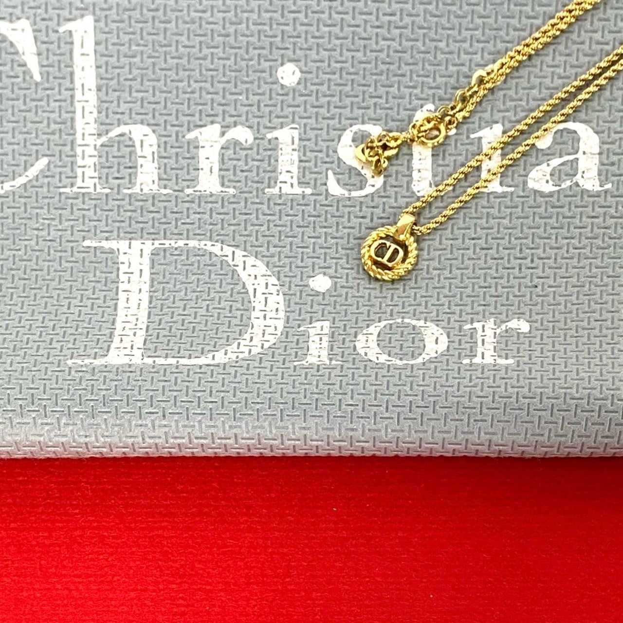 Christian Dior Vintage Logo Necklace Choker Gold