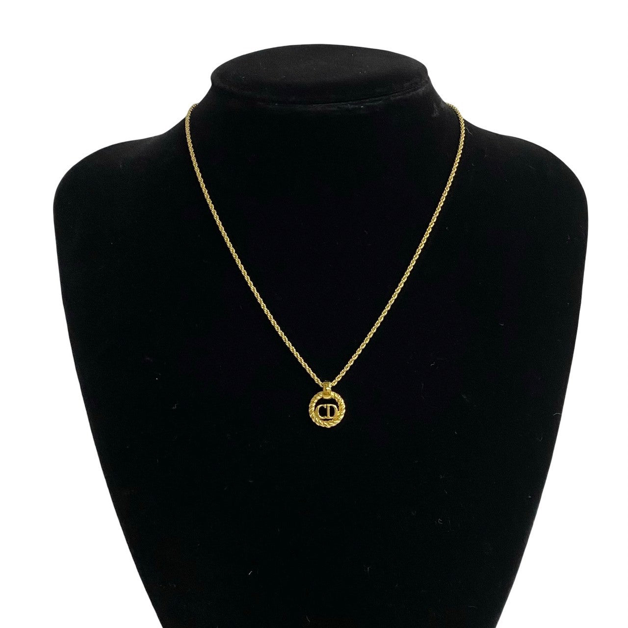 Christian Dior Vintage Logo Necklace Gold