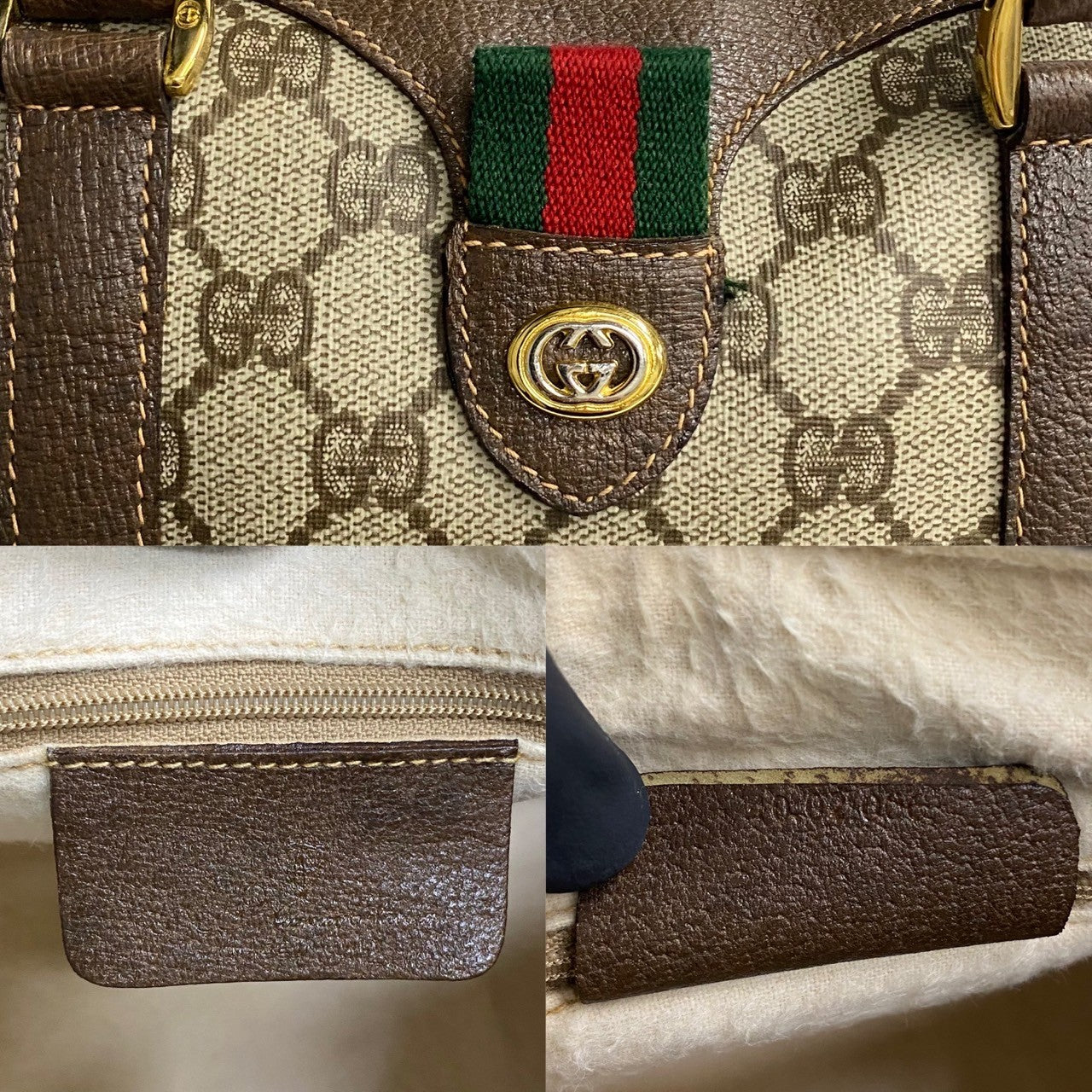 Gucci Vintage Leather Boston Handbag