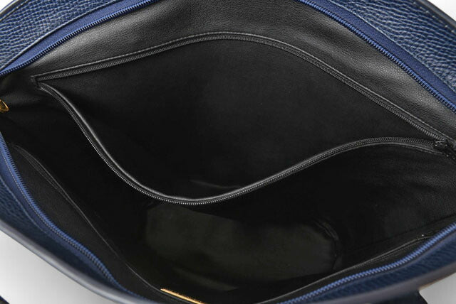 Christian Dior Vintage Leather Tote Bag Navy