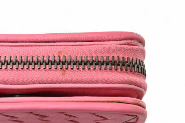 Bottega Veneta Leather Bifold Wallet Pink